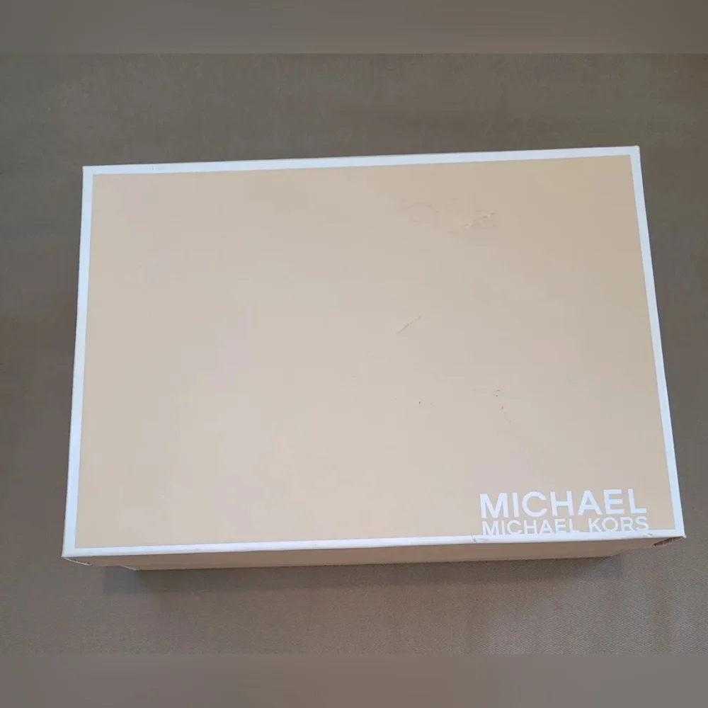 Michael Kors Shoes Gold Leather Platform Metallic Bronze Peeptoe Size 8.…